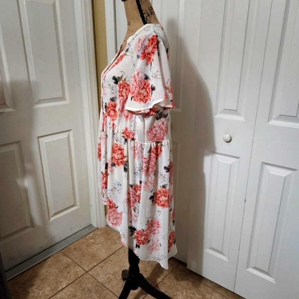 Torrid Lexie Babydoll Chiffon High-Low Sheer Floral Tunic Size 1 (1X) - Picture 6 of 13